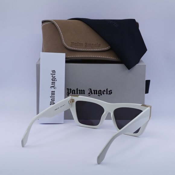 Palm Angels PERI099 HOLLYWOOD 0107 Cat Eye Sunglasses - White/Dark Grey - Picture 11 of 11